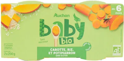 Auchan Baby Bio Carotte, riz et potimarron