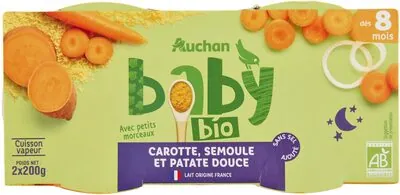 Auchan Carotte, semoule et patate douce