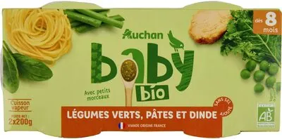 Auchan Légumes verts Pâtes Dinde