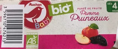 Auchan Purée de fruits POMME PRUNEAUX