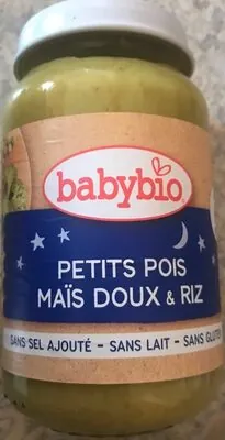 Babybio 200G Petit Pot Bebe Menu Soir petits pois mais riz