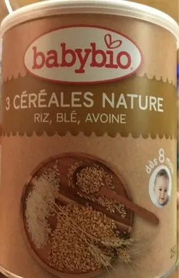 Babybio 3 Céréales Nature Riz, Blé, Avoine