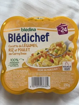 Blédina Blédichef cocotte de légumes riz et poulet au curry doux