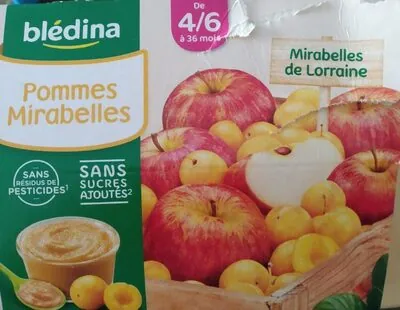 Blédina BLEDINA COUPELLES FRUITS Pommes Mirabelles 4x100g Dès 4/6 Mois