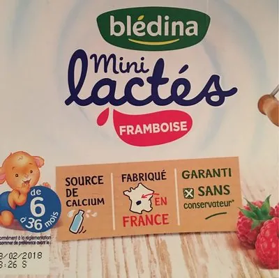 Blédina Blédina Mini lactés 6x55g Framboise dès 6 mois