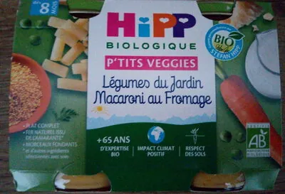 Hipp Bio Légumes du jardin, macaroni au fromage