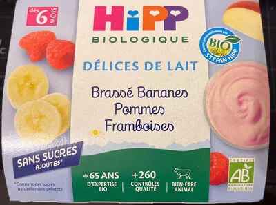 Hipp Brassé Pommes Bananes Framboises