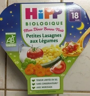 Hipp Mon Dîner Bonne Nuit Petites Lasagnes aux Légumes