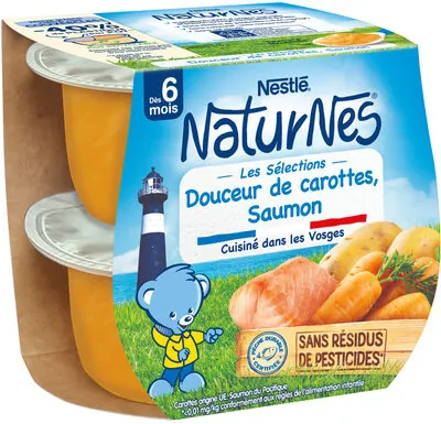 Nestlé NATURNES Douceur de carottes, Saumon