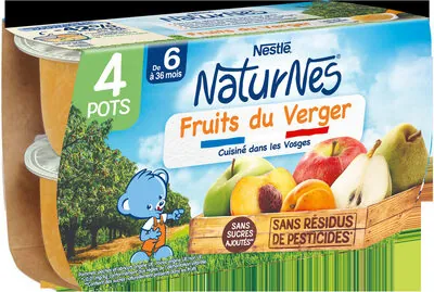 Nestlé NESTLÉ NATURNES Purée bébé Fruits du Verger -4x130g -Dès 6 mois
