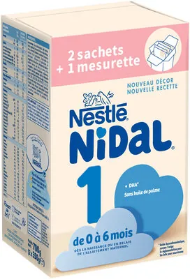 Nestlé NESTLE NIDAL 1 Lait Infantile 1er âge 2x350g dès la Naissance