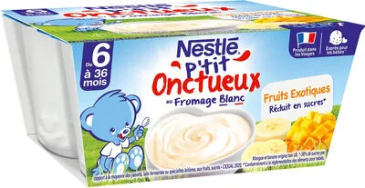 Nestlé NESTLÉ P'TIT ONCTUEUX au Fromage Blanc Fruits Exotiques 4x100gDès6mois