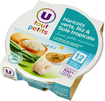 U Assiette haricots verts, riz et sole tropicale