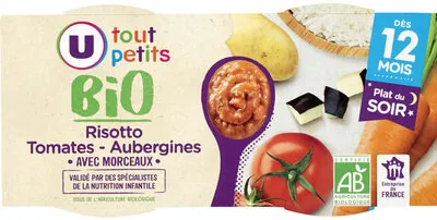 U Plat bébé Risotto aux légumes, dès 12 mois - 2x200g - Repas bébé
